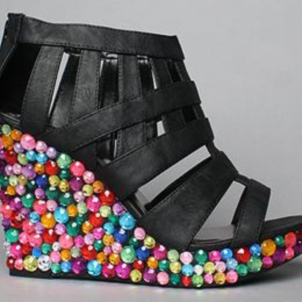 Haus of Price Cage Wedge in Multi Gem RARE - Picture 2 of 16